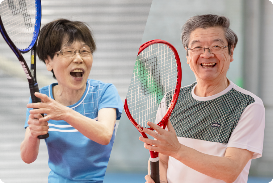 テニスをして健康的に長生きを